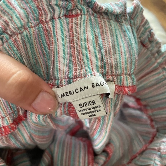 AMERICAN EAGLE Striped Drawstring Shorts - Picture 4 of 5